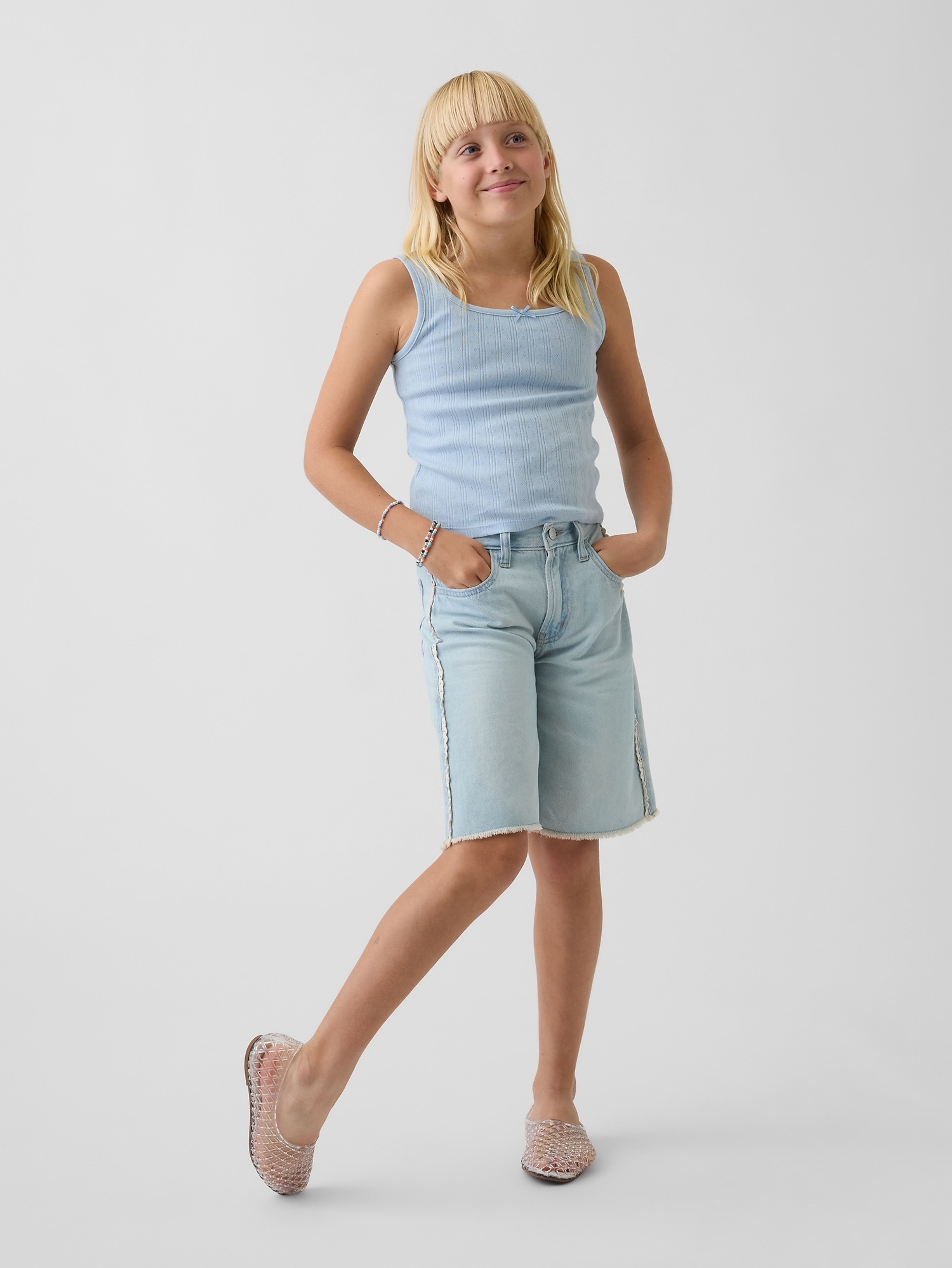 Dětské džínové kraťasy Low Rise Longline