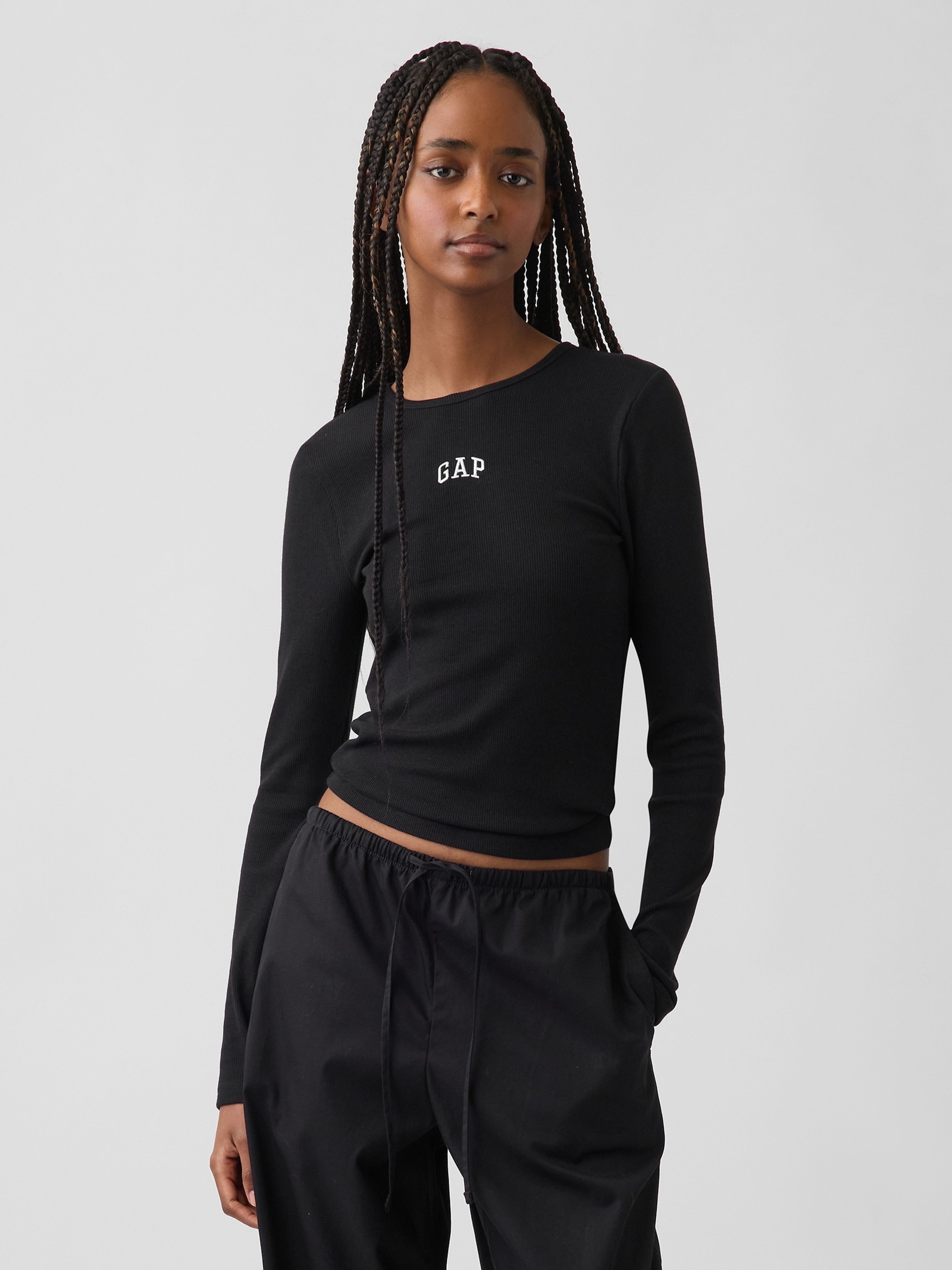 Ripp-T-Shirt mit Logo - 001