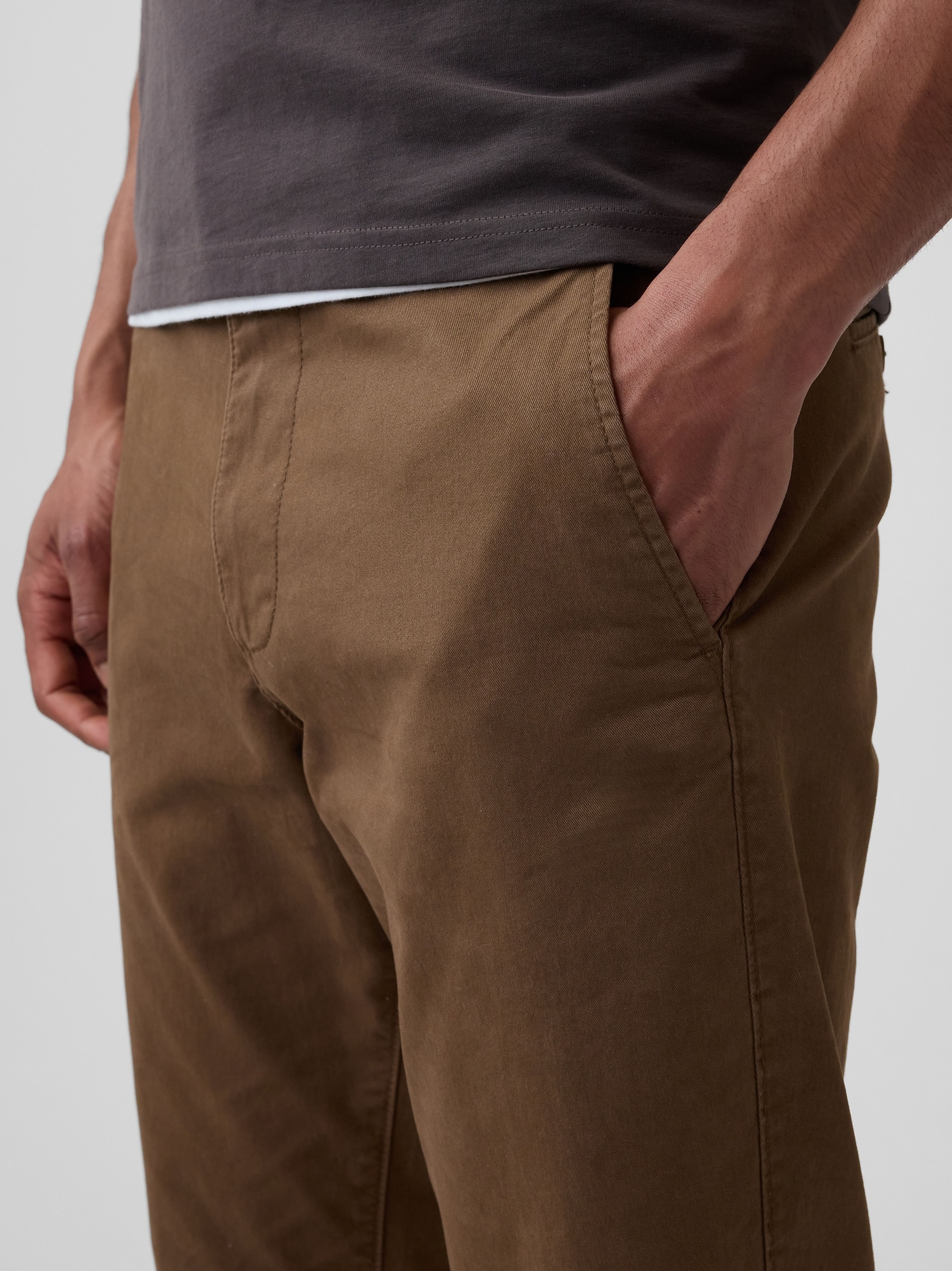 Khaki kalhoty Straight GapFlex - 005