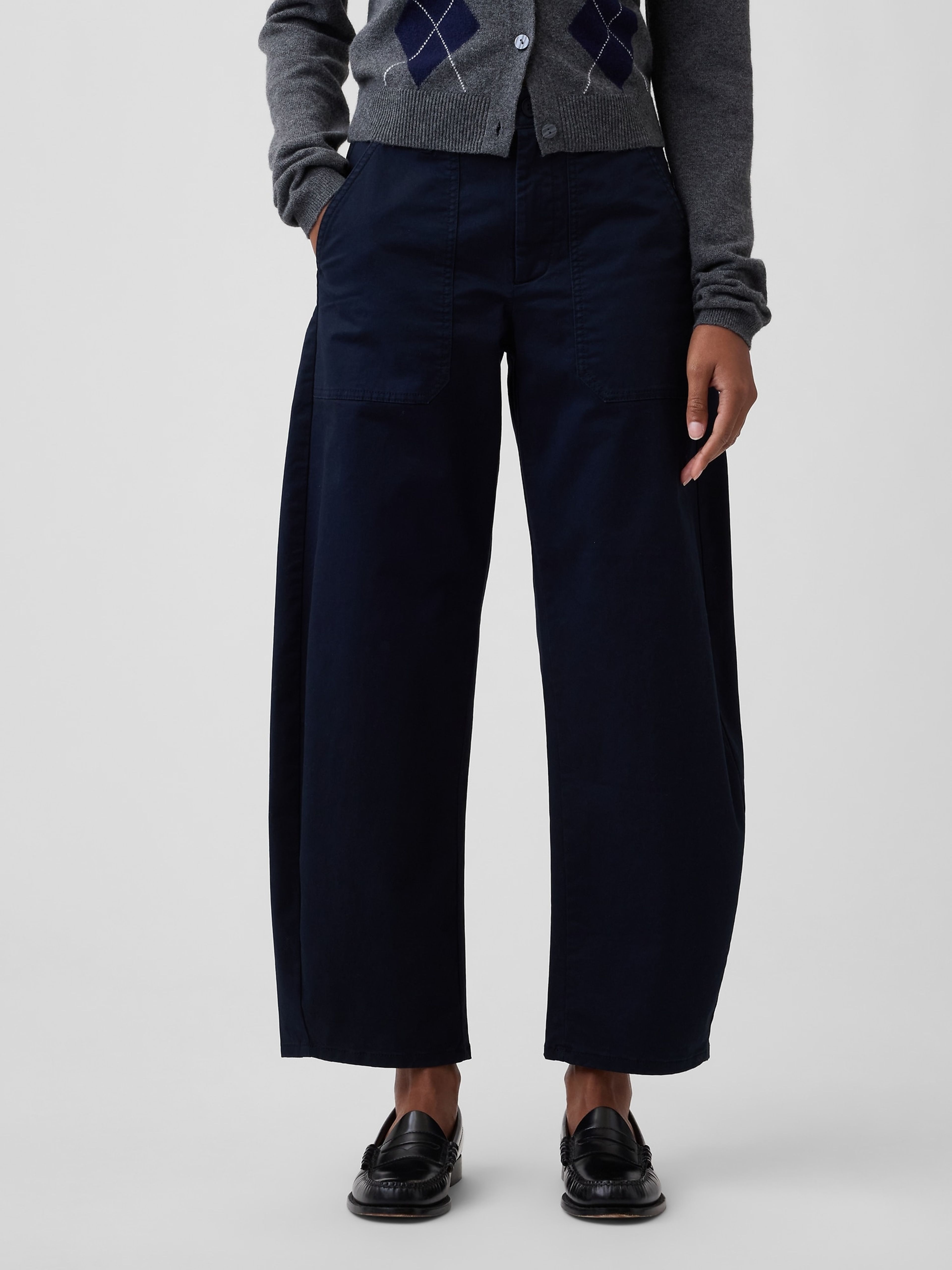 Mid Rise Barrel Khakihose - 002