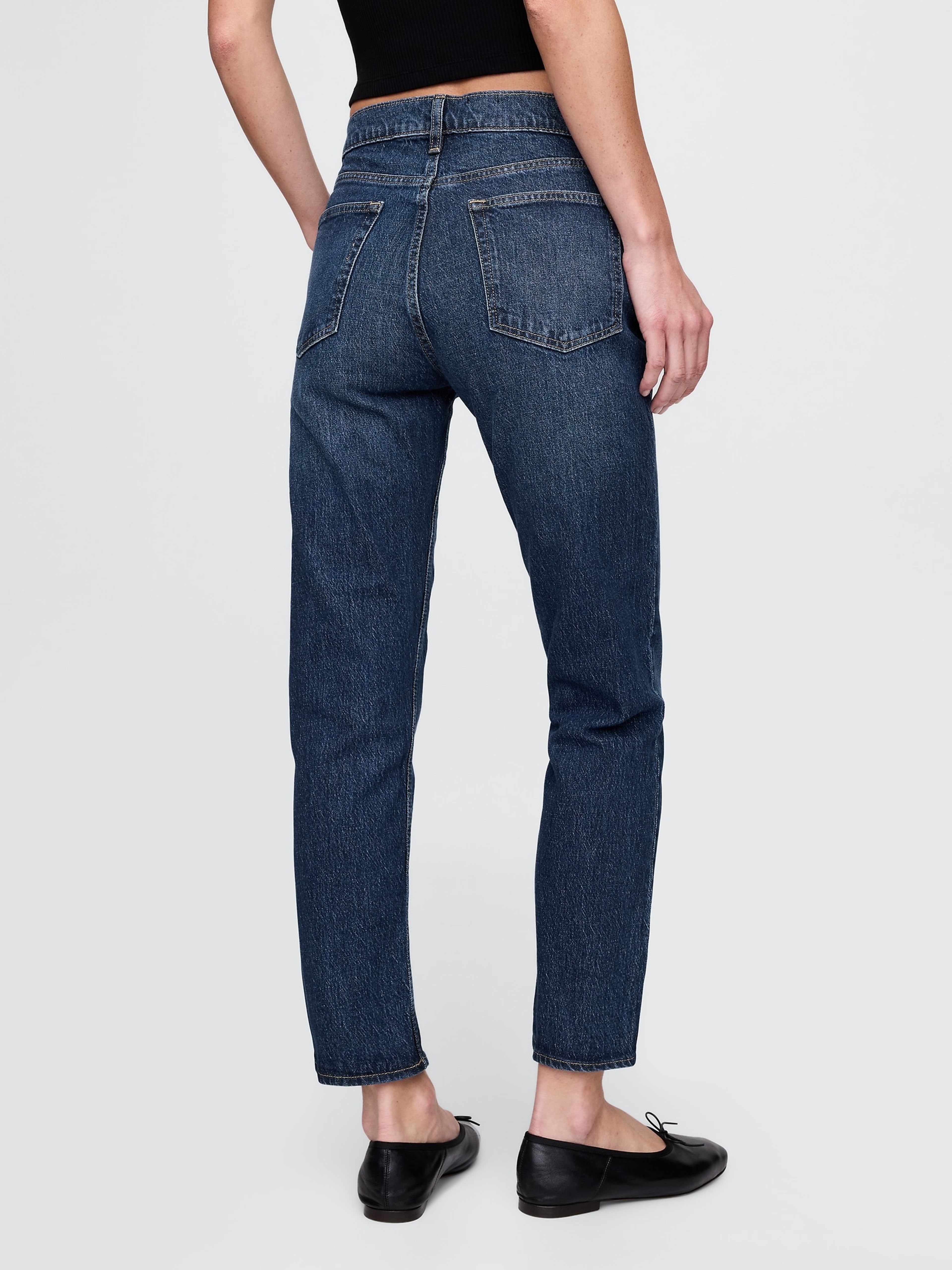 Džínsy High Rise Cheeky Straight - 004