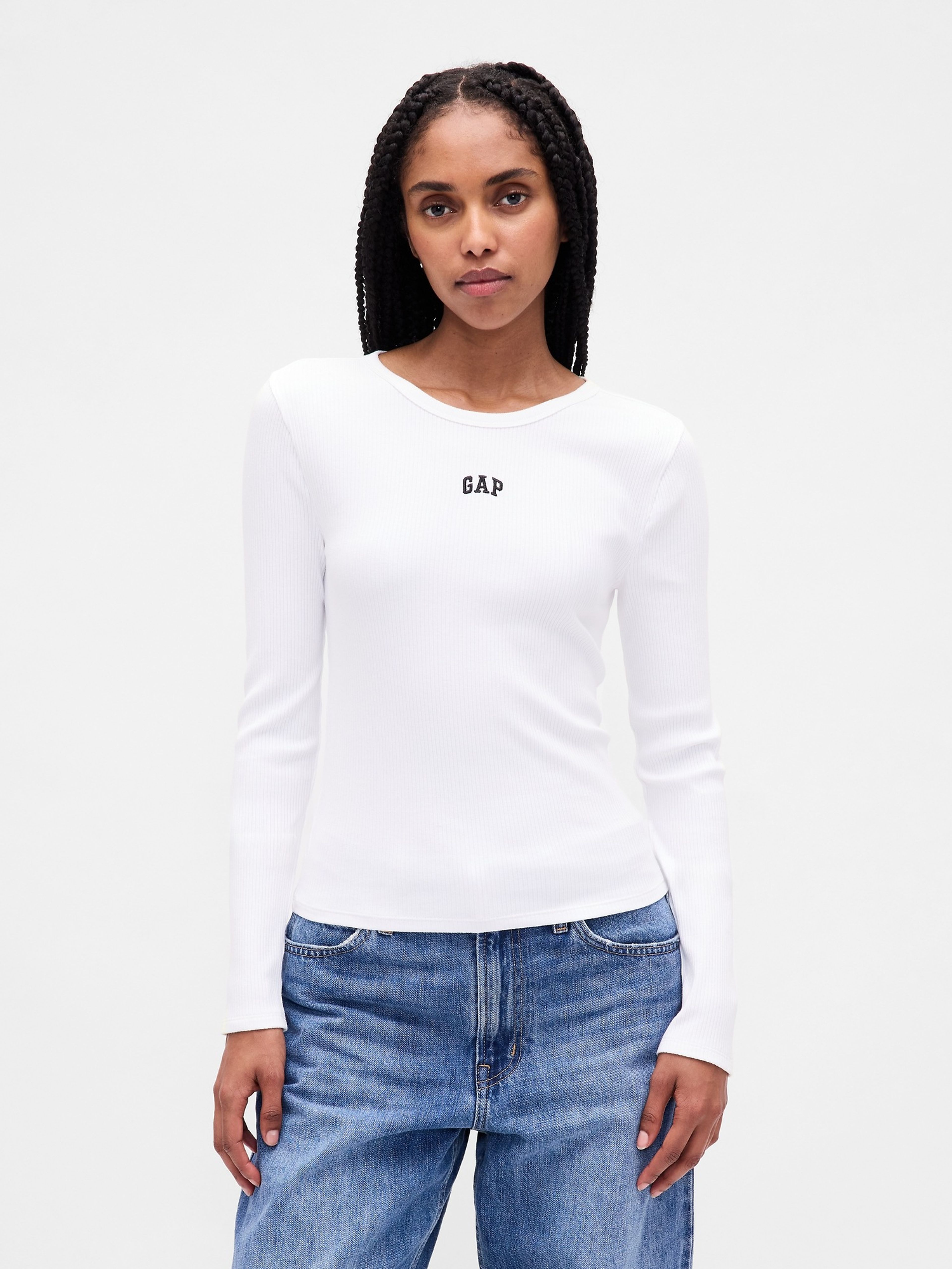 Damen-Ripp-T-Shirt mit Logo