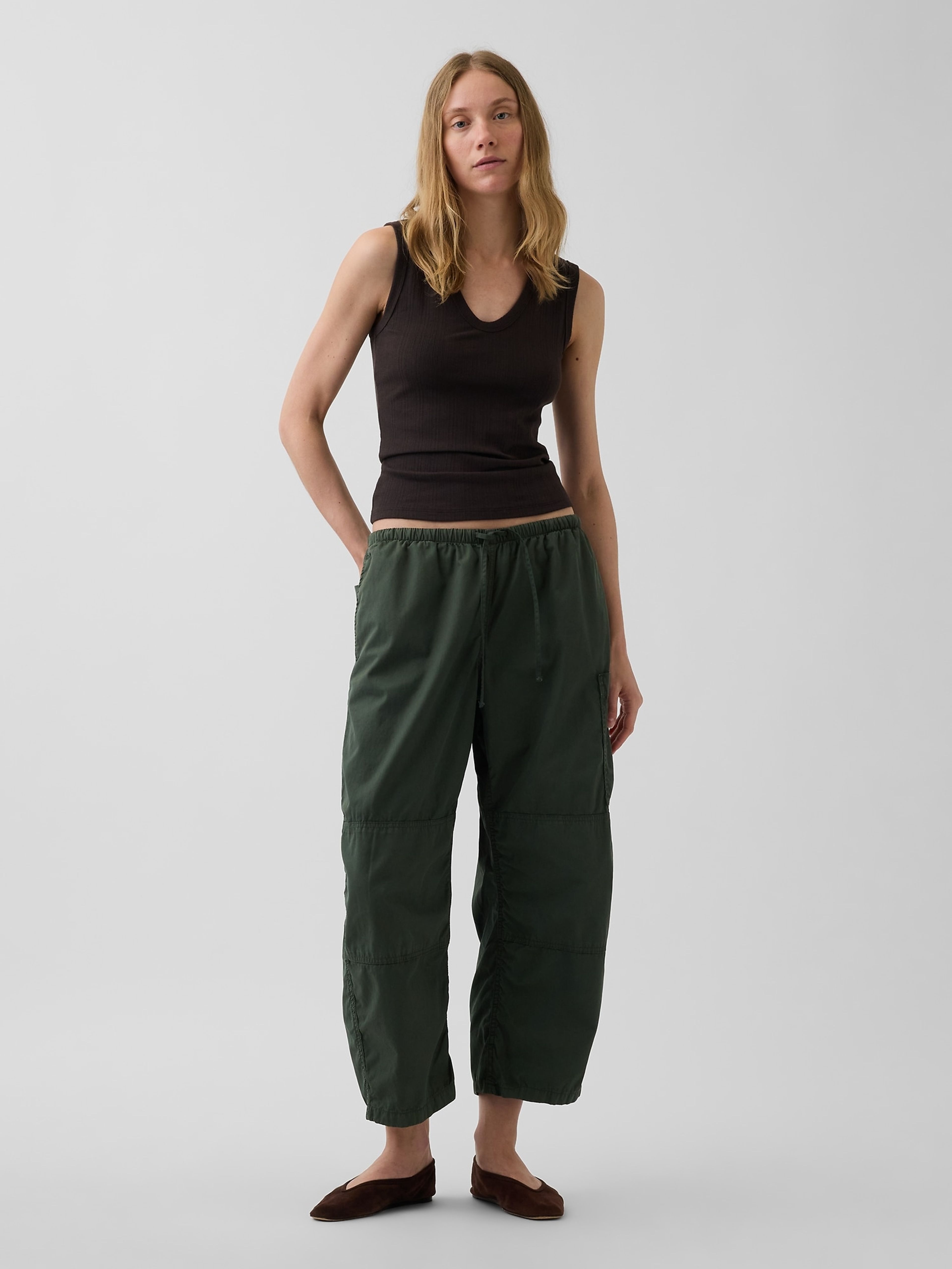 Nohavice Mid Rise Twill Barrel - 001