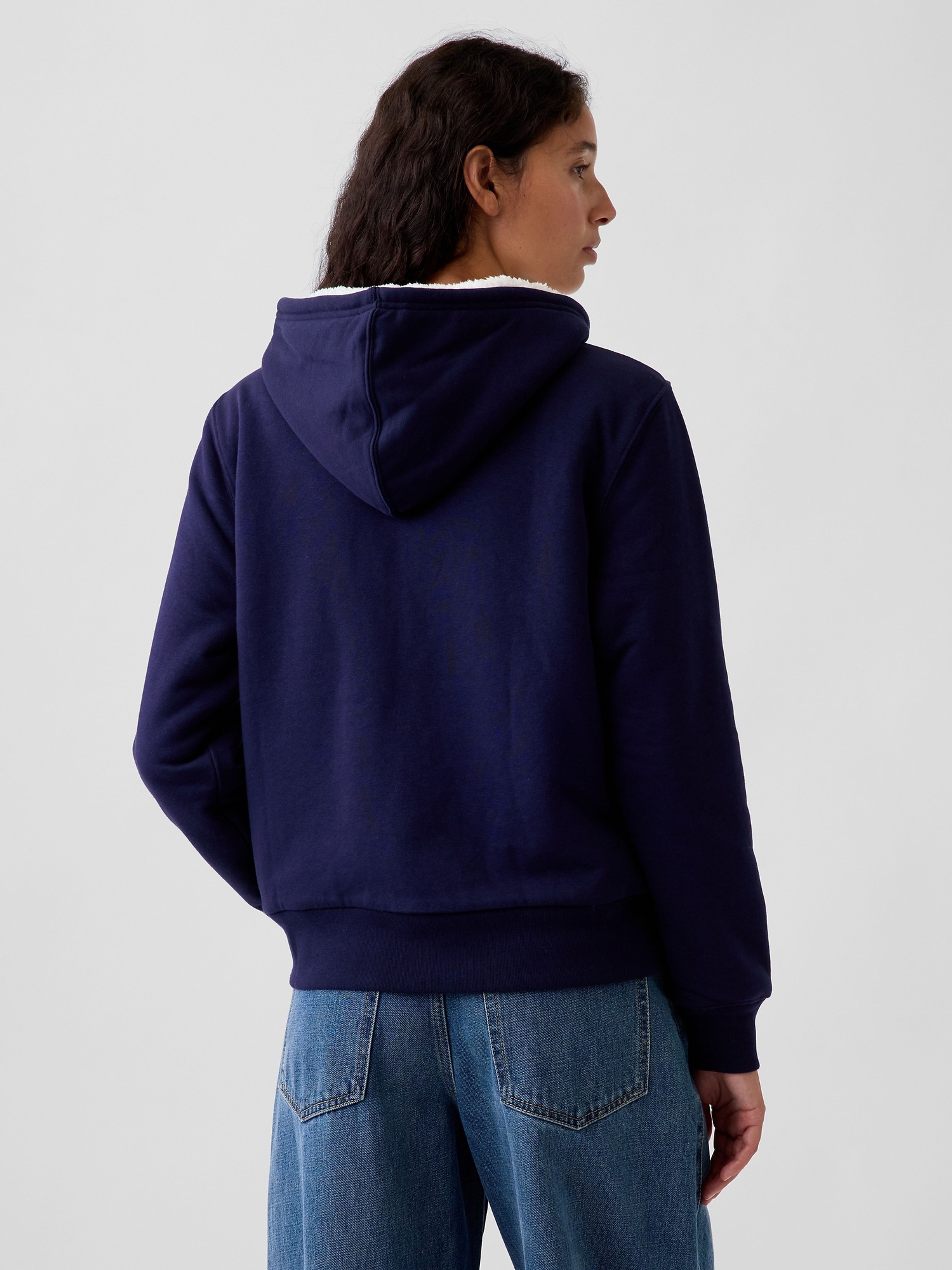 Zateplená sherpa mikina s logem - 003