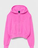 Oversize bluza rozpinana z logo-Różowy - 004