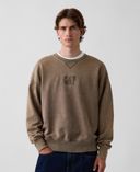 Bluza oversize Heavyweight z logo-Brązowy - 002