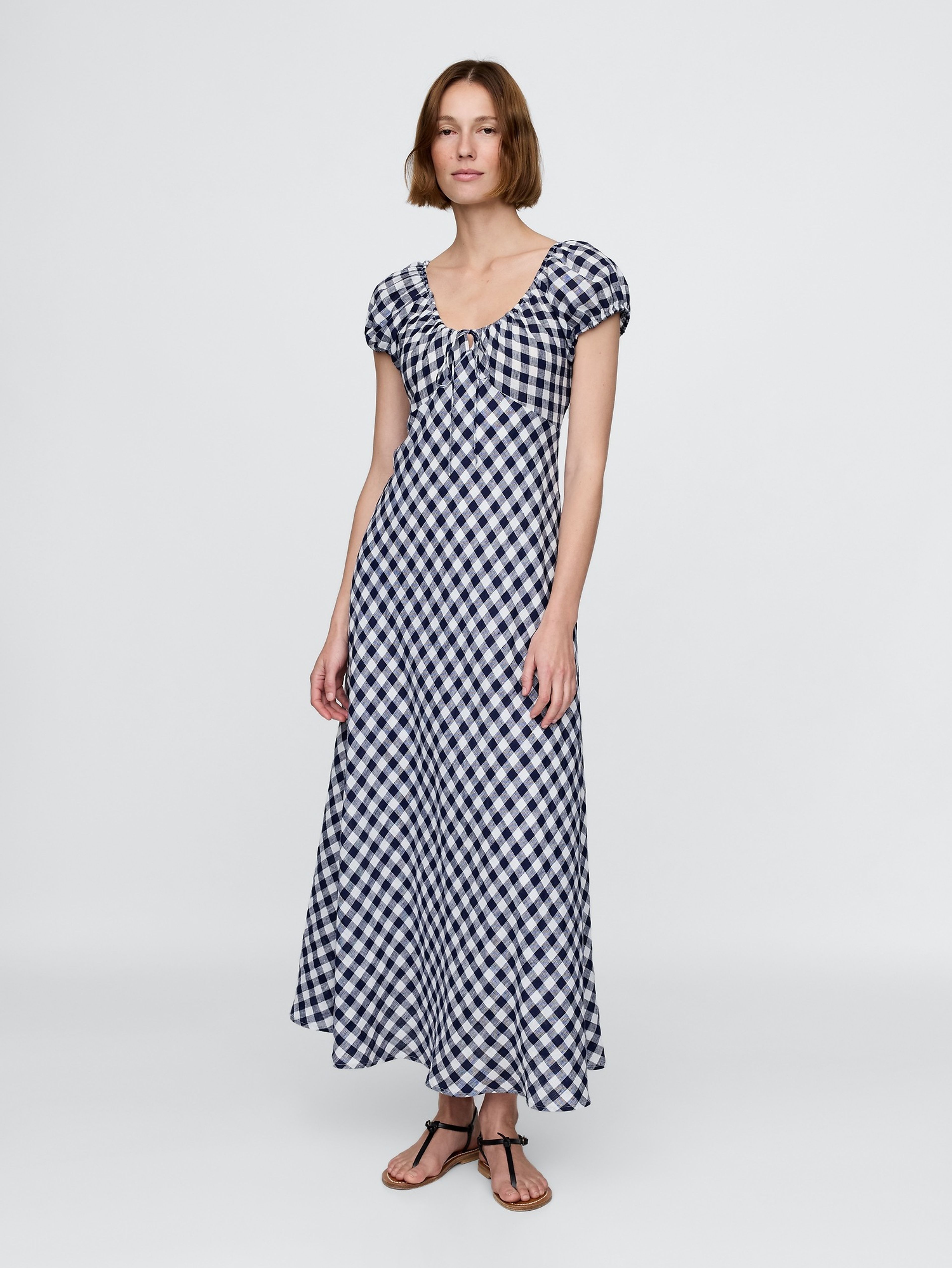 Lniana sukienka maxi GAP × DÔEN