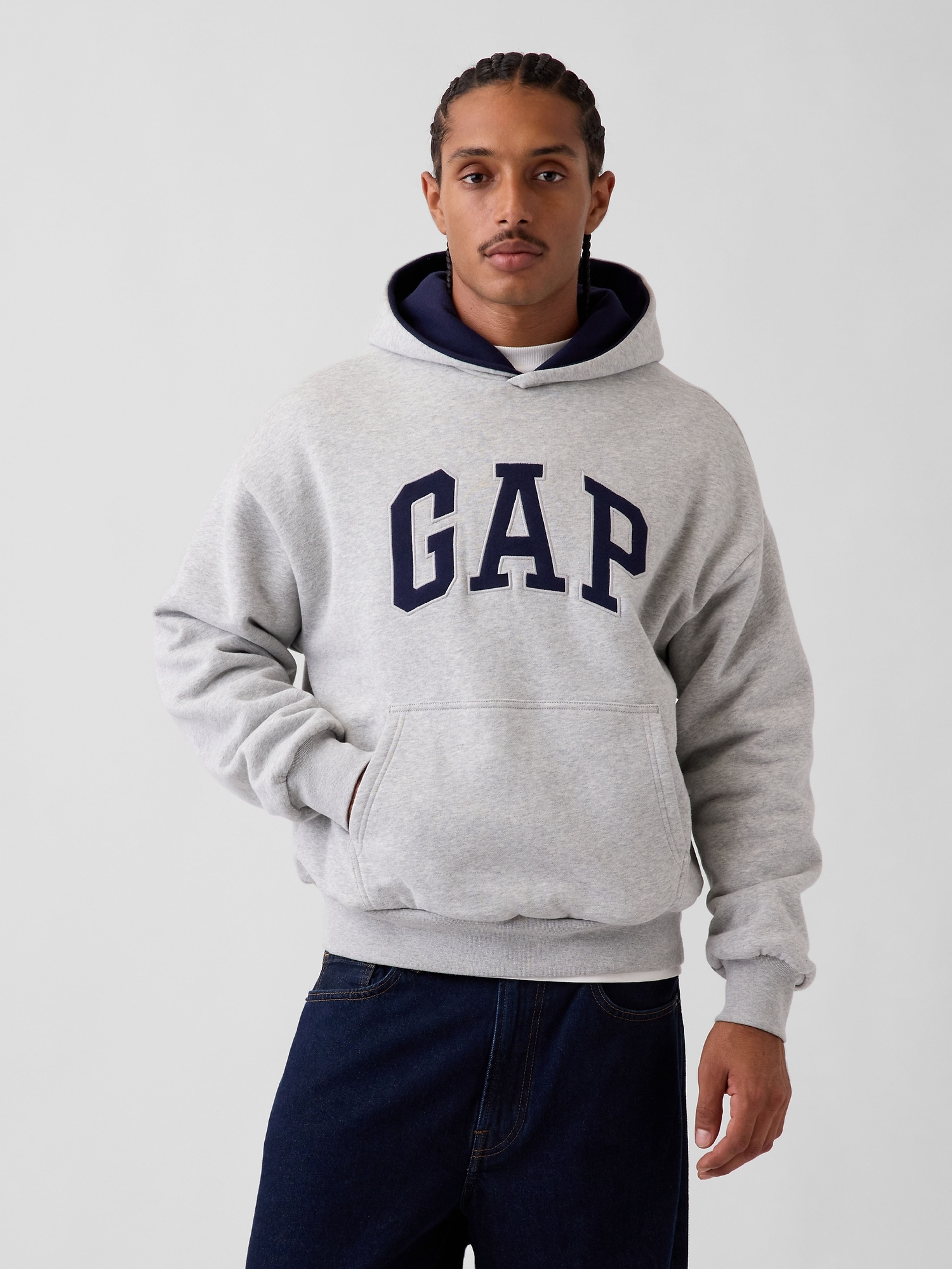 Oversize kifordítható pulóver VintageSoft unisex logóval - 001