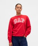 Sweatshirt oversized VintageSoft met logo-Rood - 002