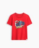 Dziecięcy T-shirt Gap & Hot Wheels z nadrukiem-Czerwony - 001