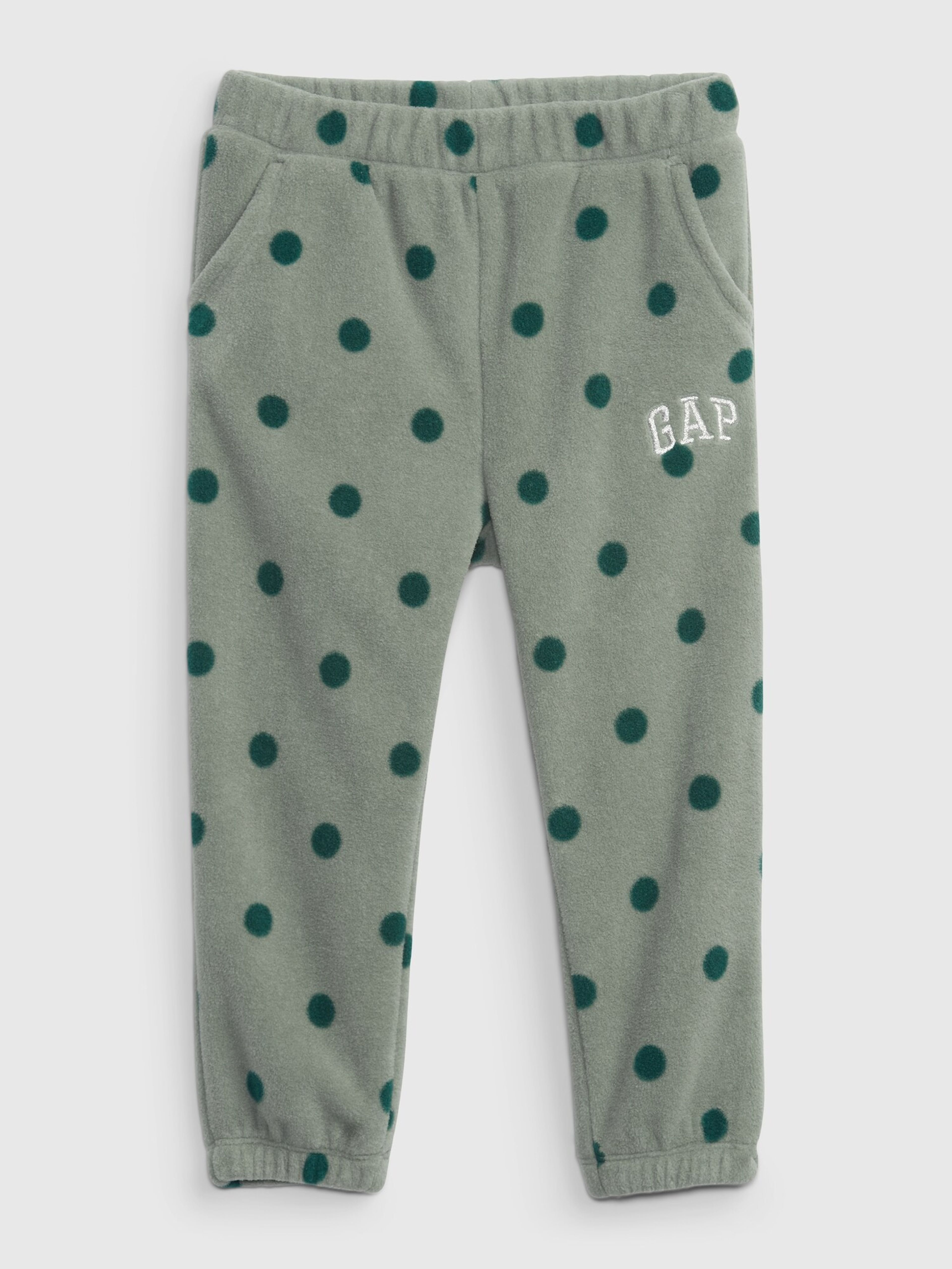 Baby Fleece-Jogginghose mit Punkten und Logo