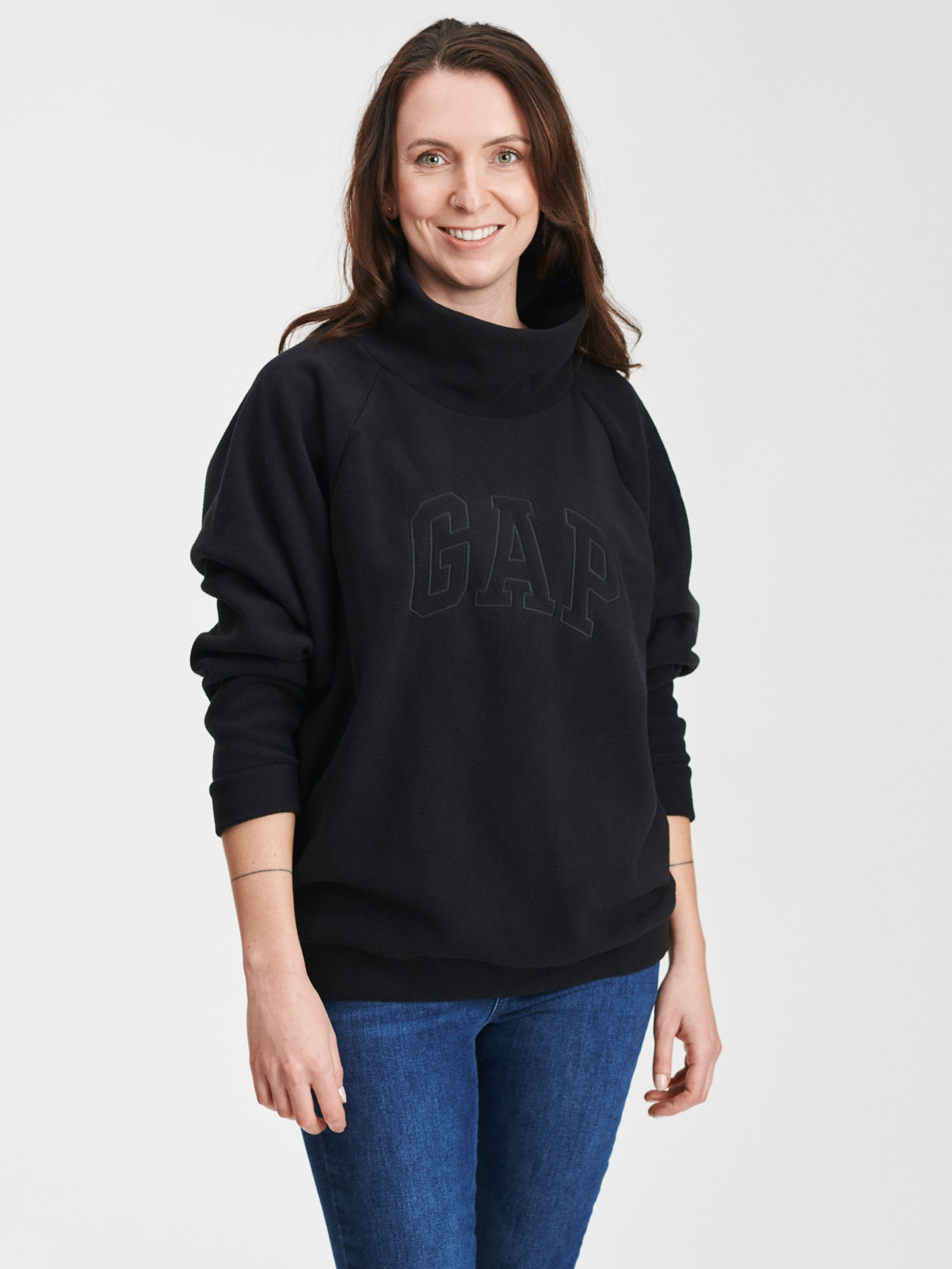 Fleece-Sweatshirt mit Logo