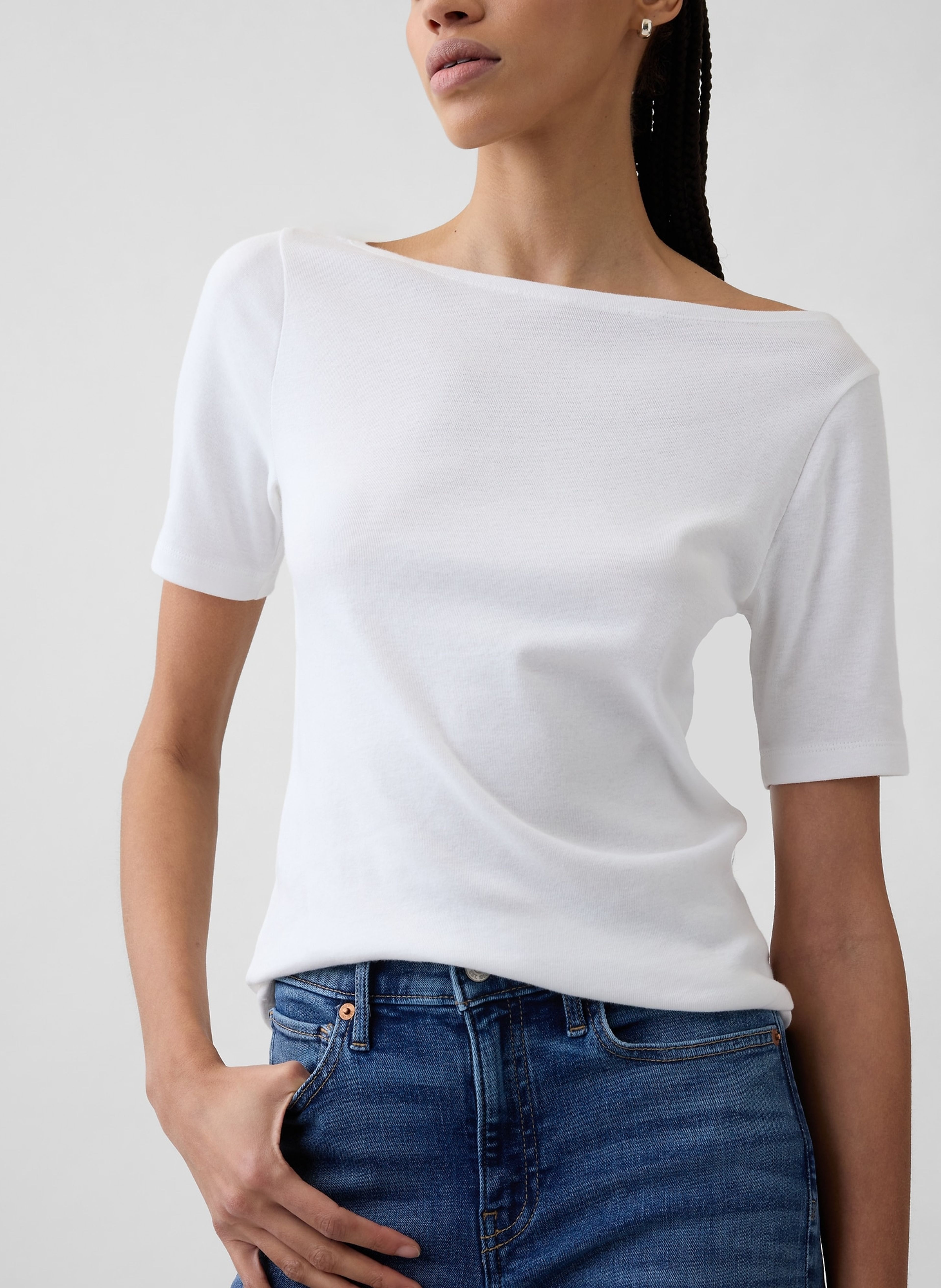 T-shirt à col bateau - 004