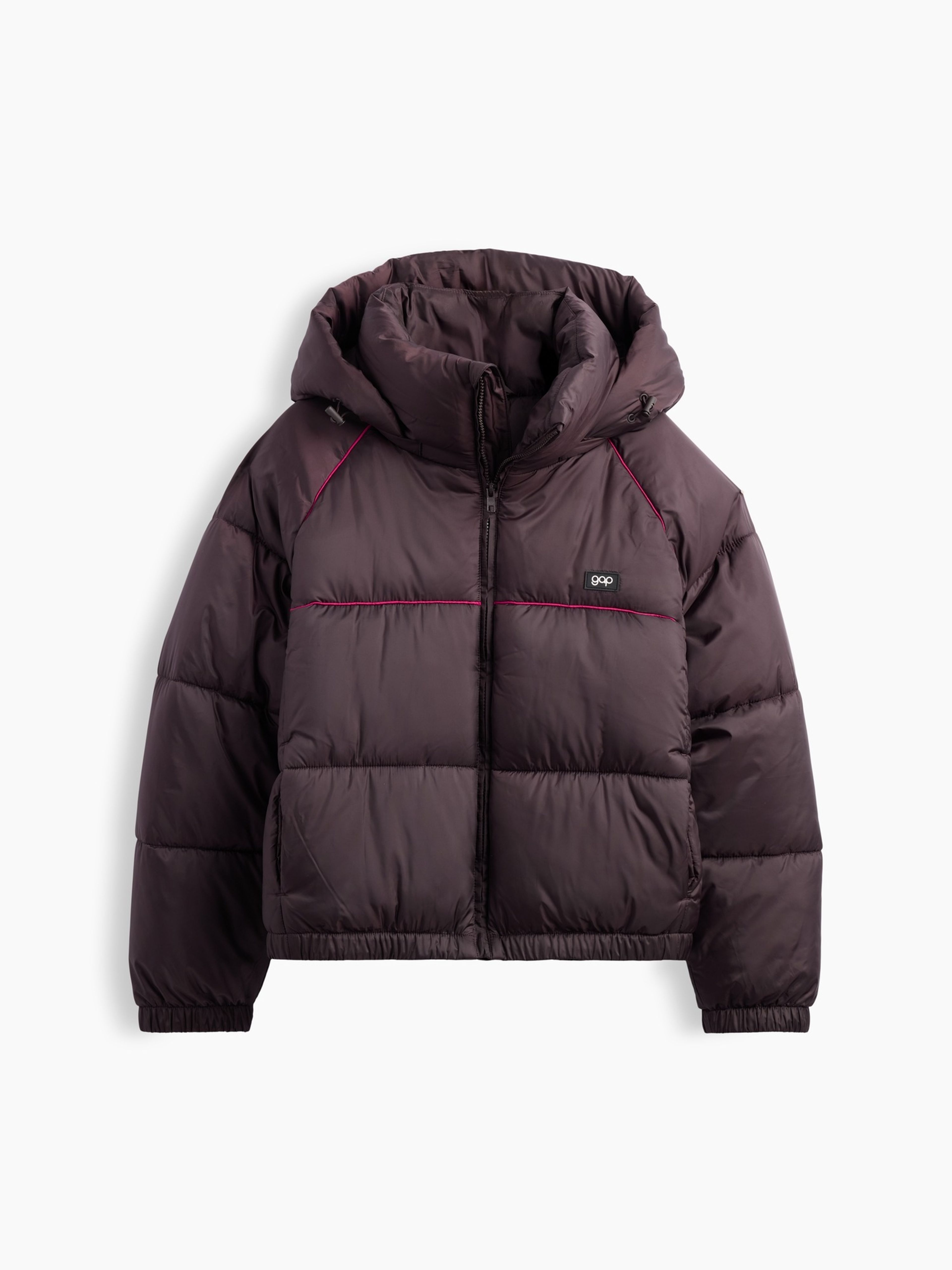 Oversize crop prešívaná bunda s logom - 005
