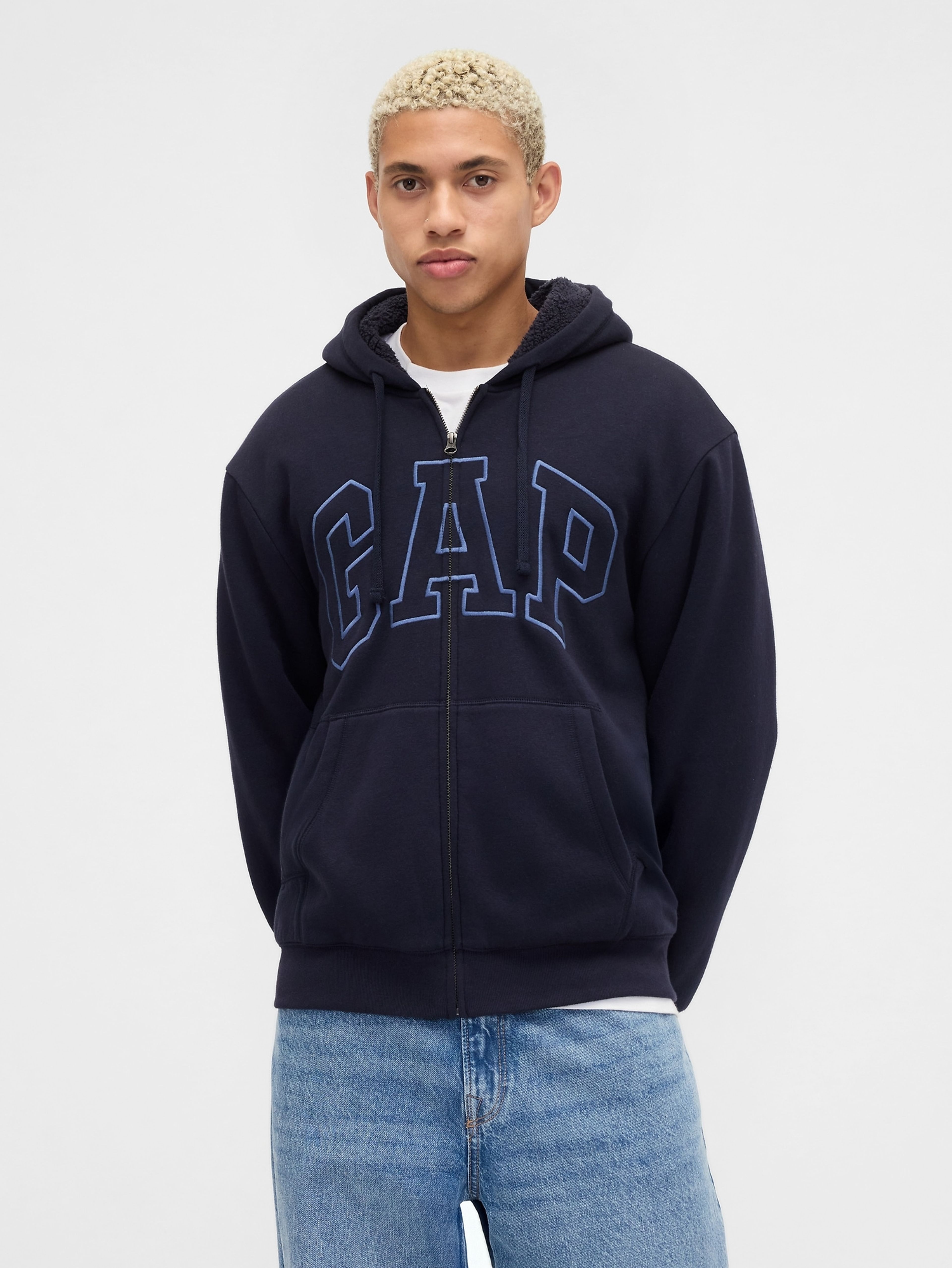 Herren-Gefütterter Sweatshirt mit Logo