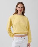 Felpa oversize con logo-Giallo - 003