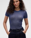 Průsvitné tričko GapStudio by Zac Posen-Tmavě modrá - 001