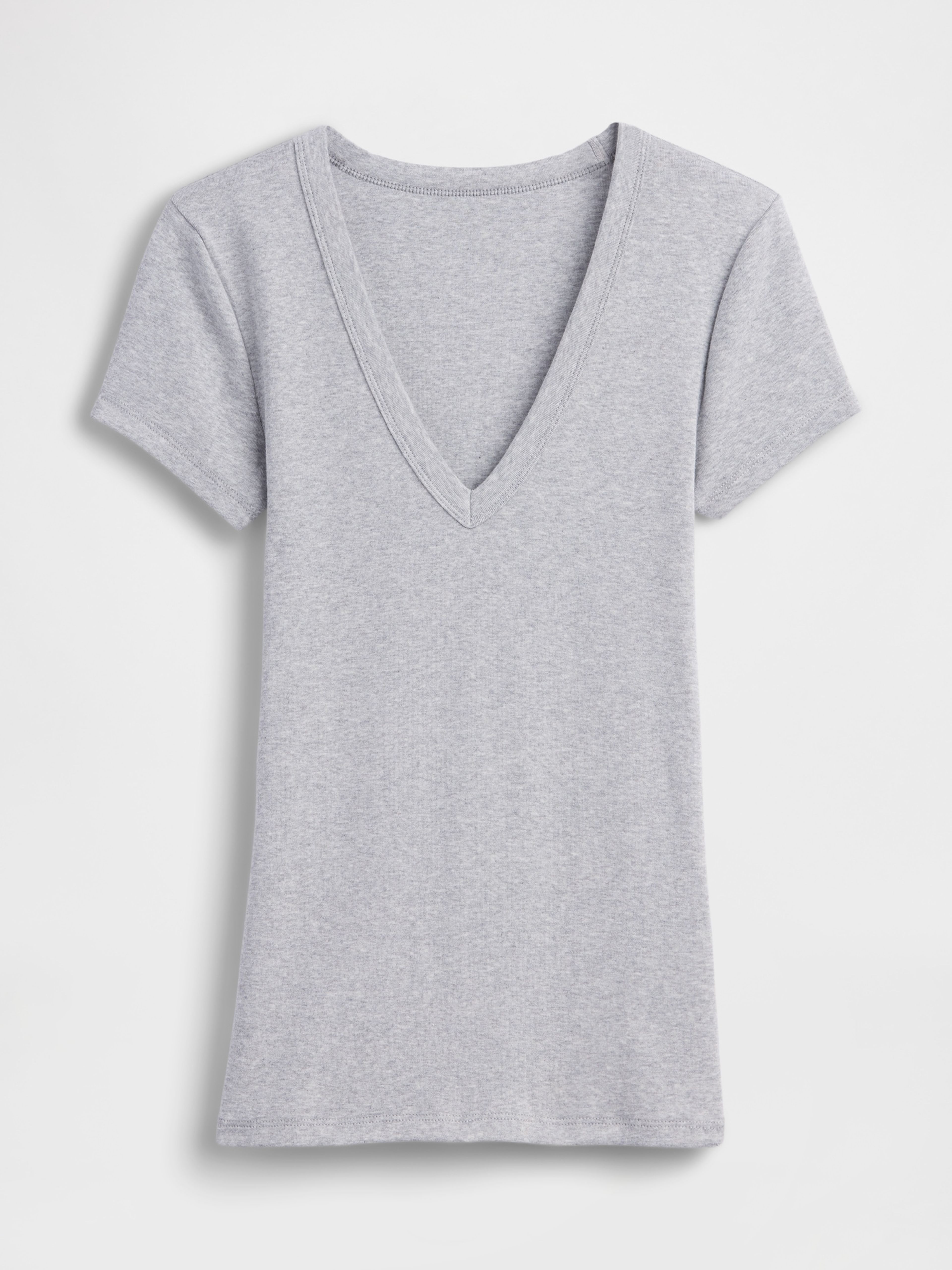 T-shirt z dekoltem w serek - 005