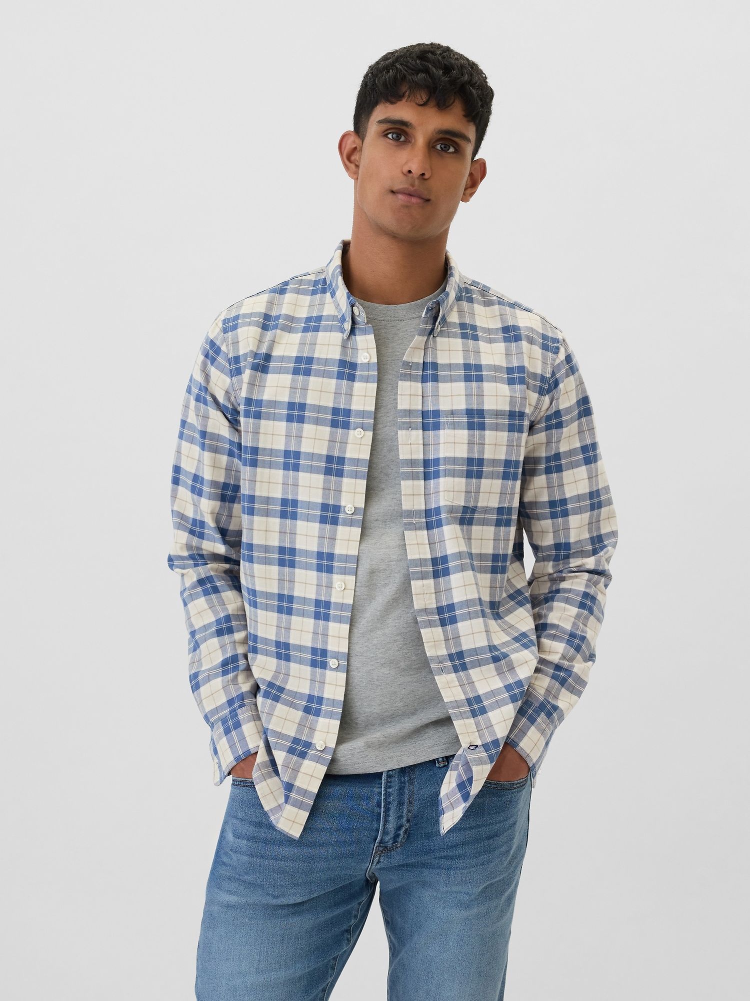 Chemise Gap Homme Taille S Grise - T-shirt Manches Courtes, Occasion Très Bon état, Coupe Regular