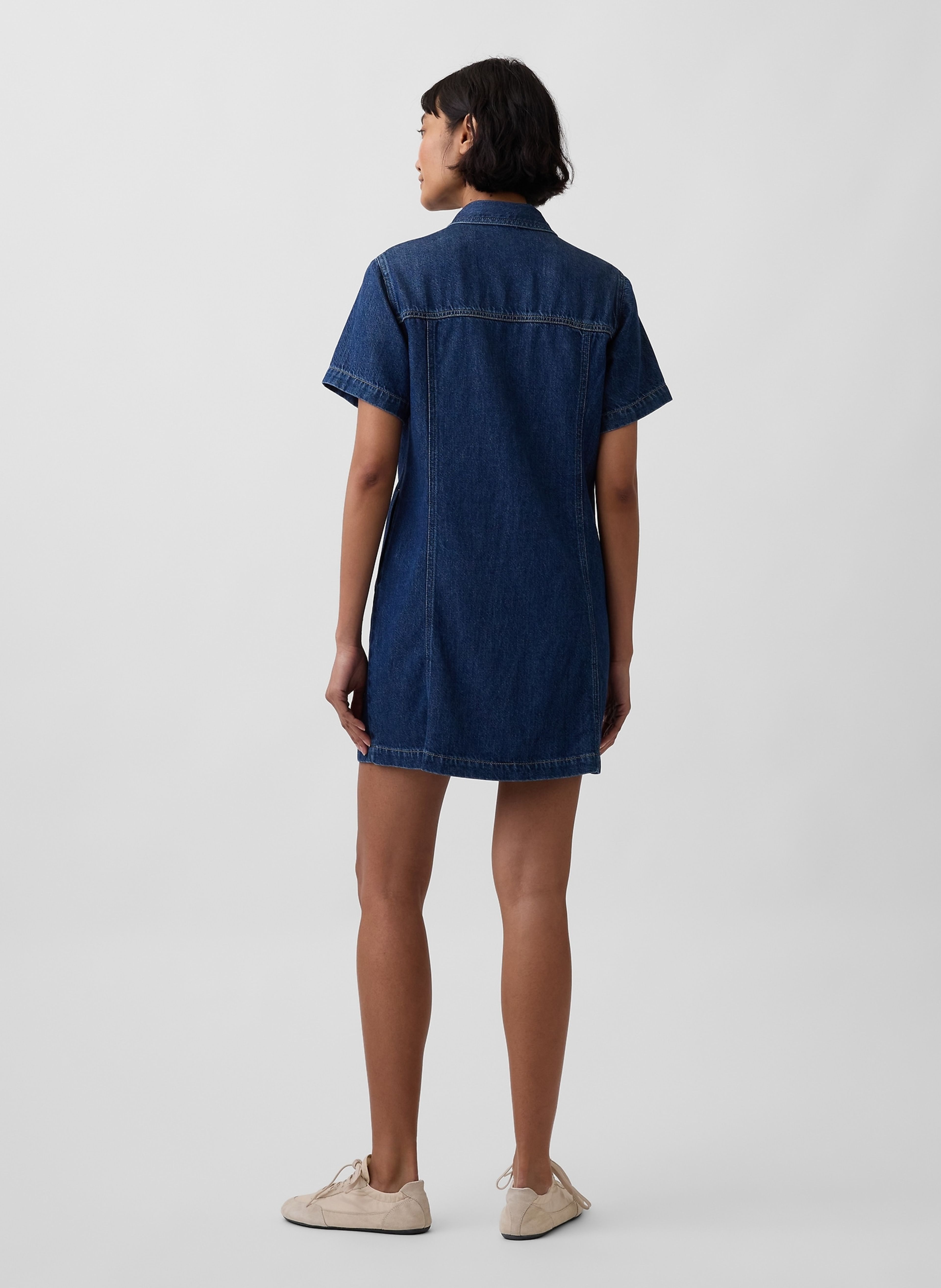 Rochie mini din denim UltraSoft - 002