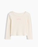 Baby T-shirt z logo-Beżowy - 002
