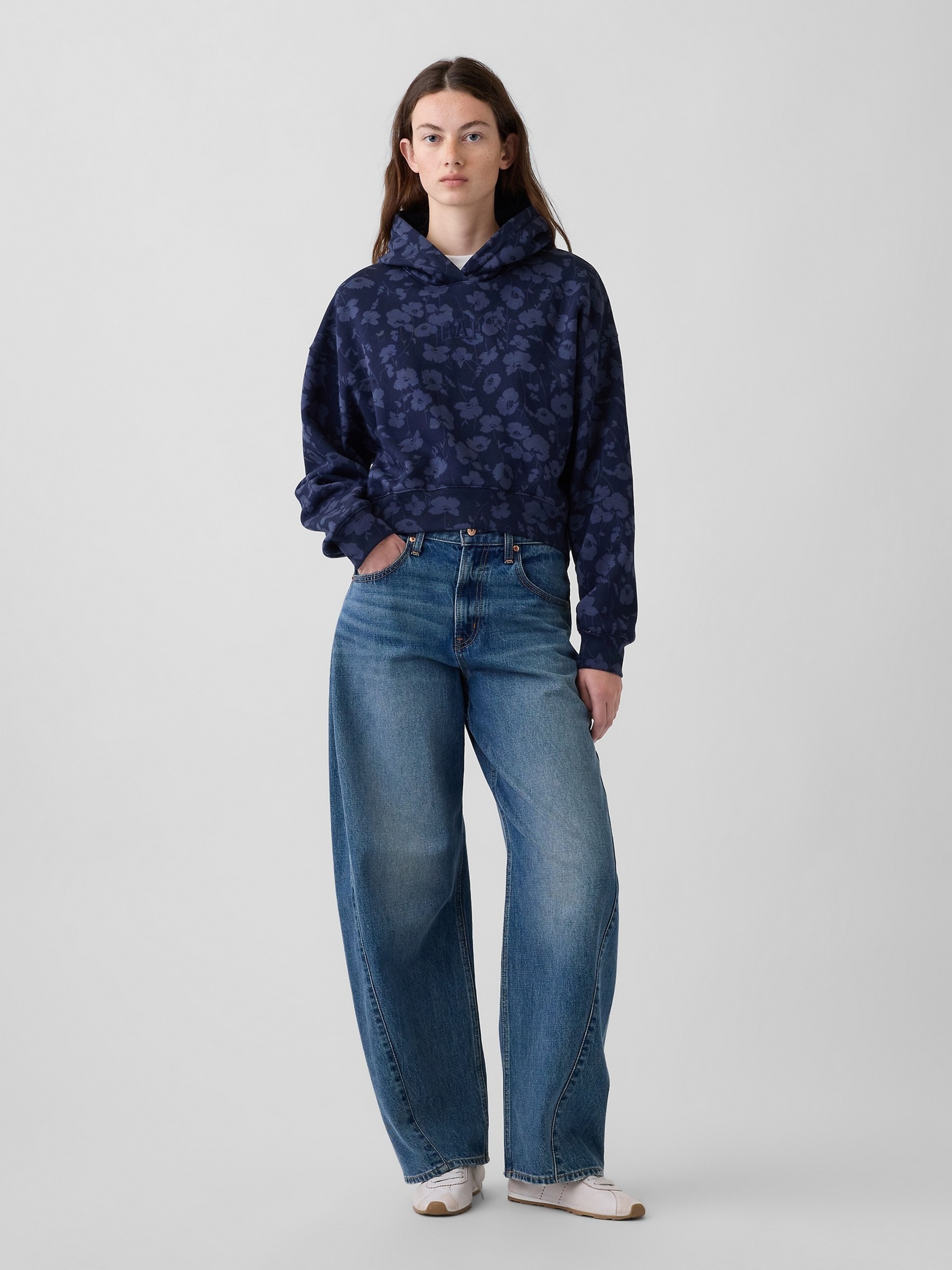 Crop mikina VintageSoft s logem - 002