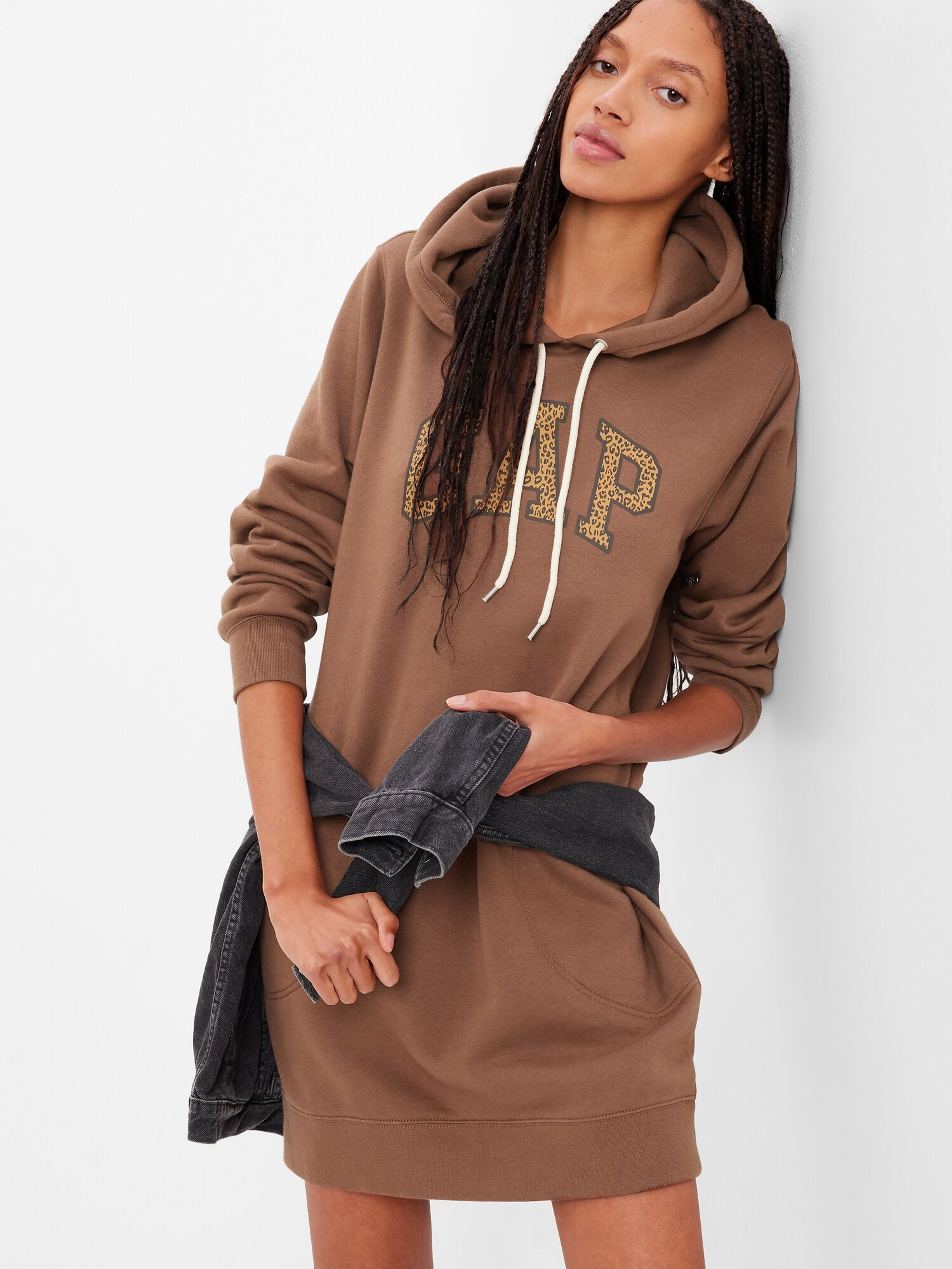 Mikinové šaty s logom leopard