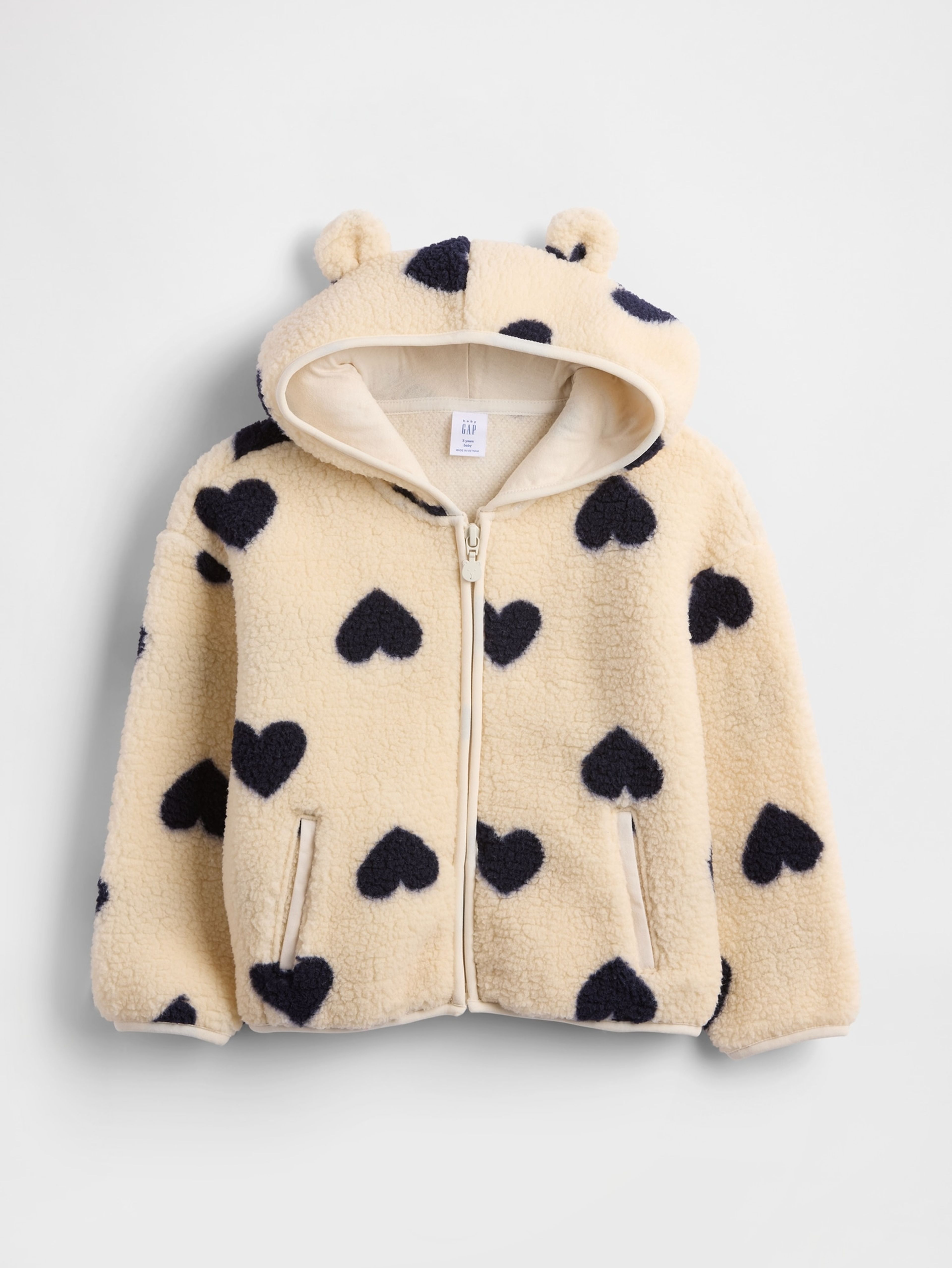 Veste bébé sherpa avec petites oreilles