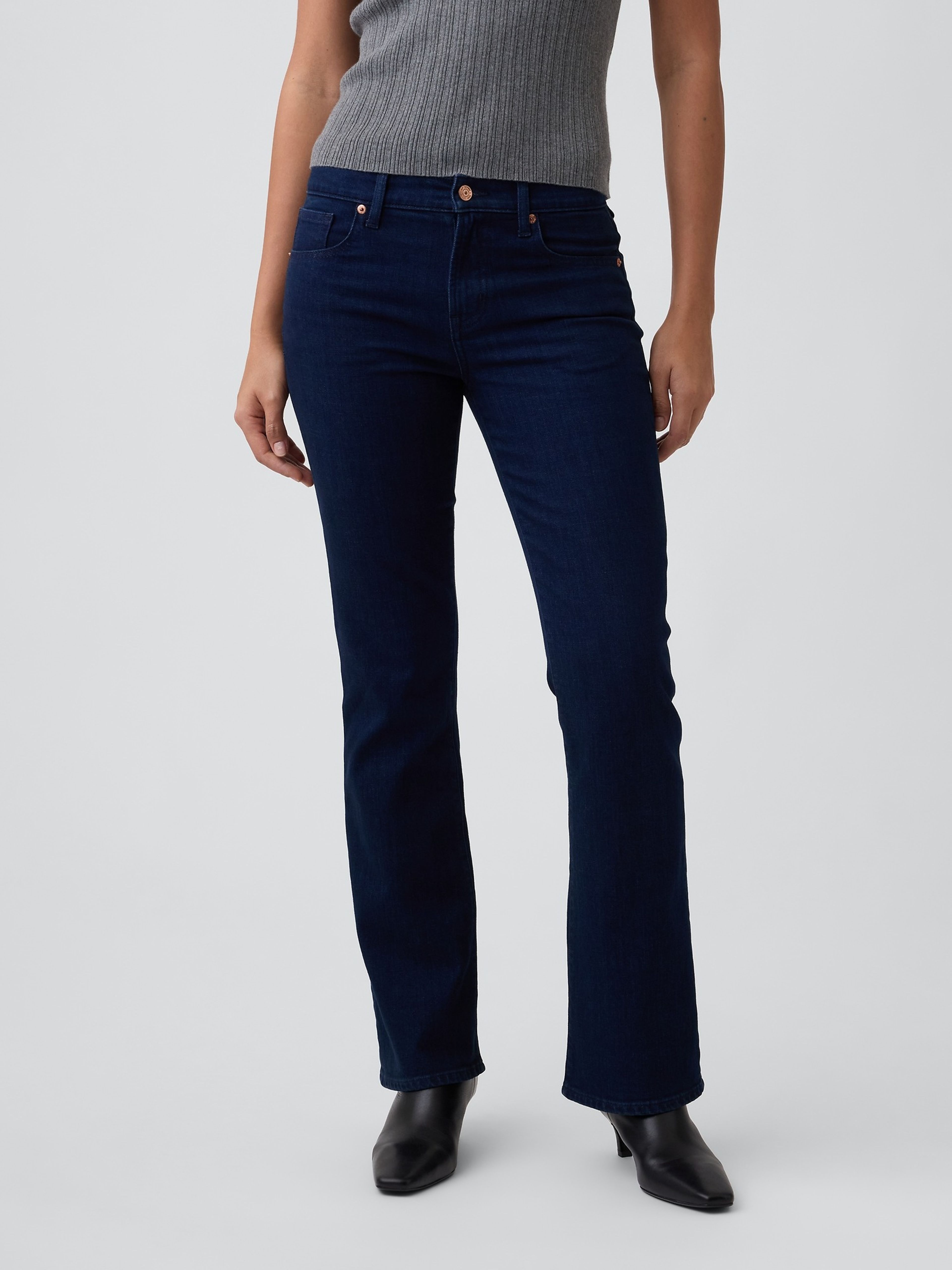 Mid Rise Bootcut Jeans - 002