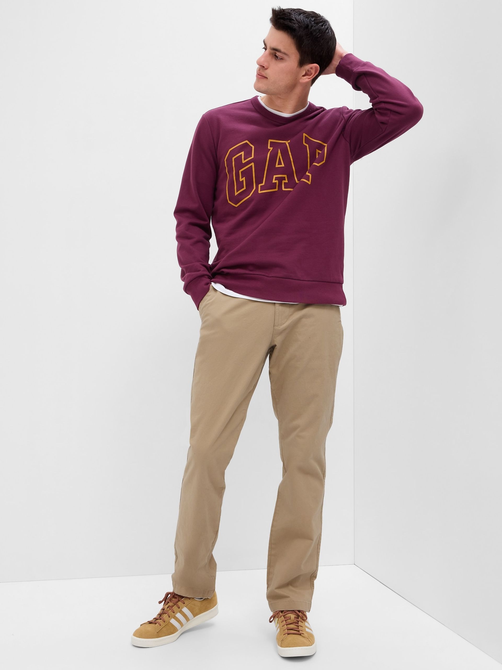 Khaki nohavice Straight GapFlex - 001