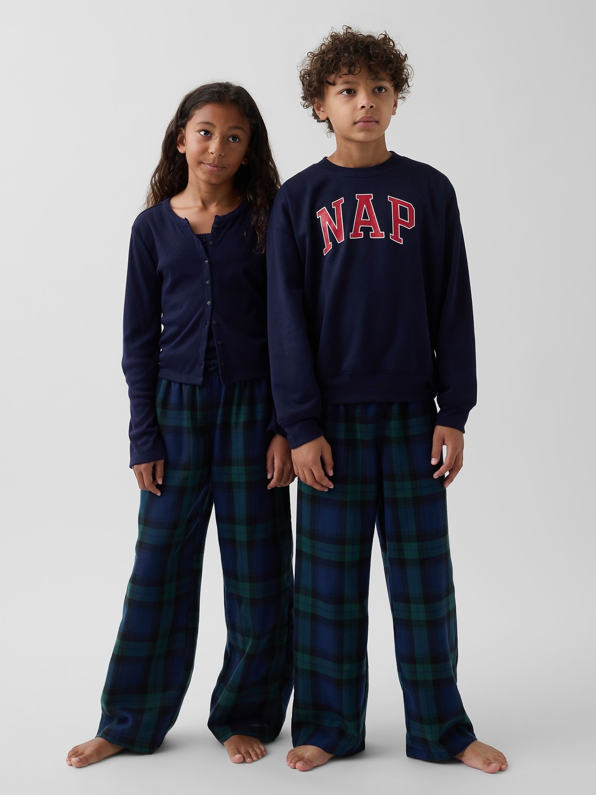 Dziecięce flanelowe spodnie piżamowe unisex - 001