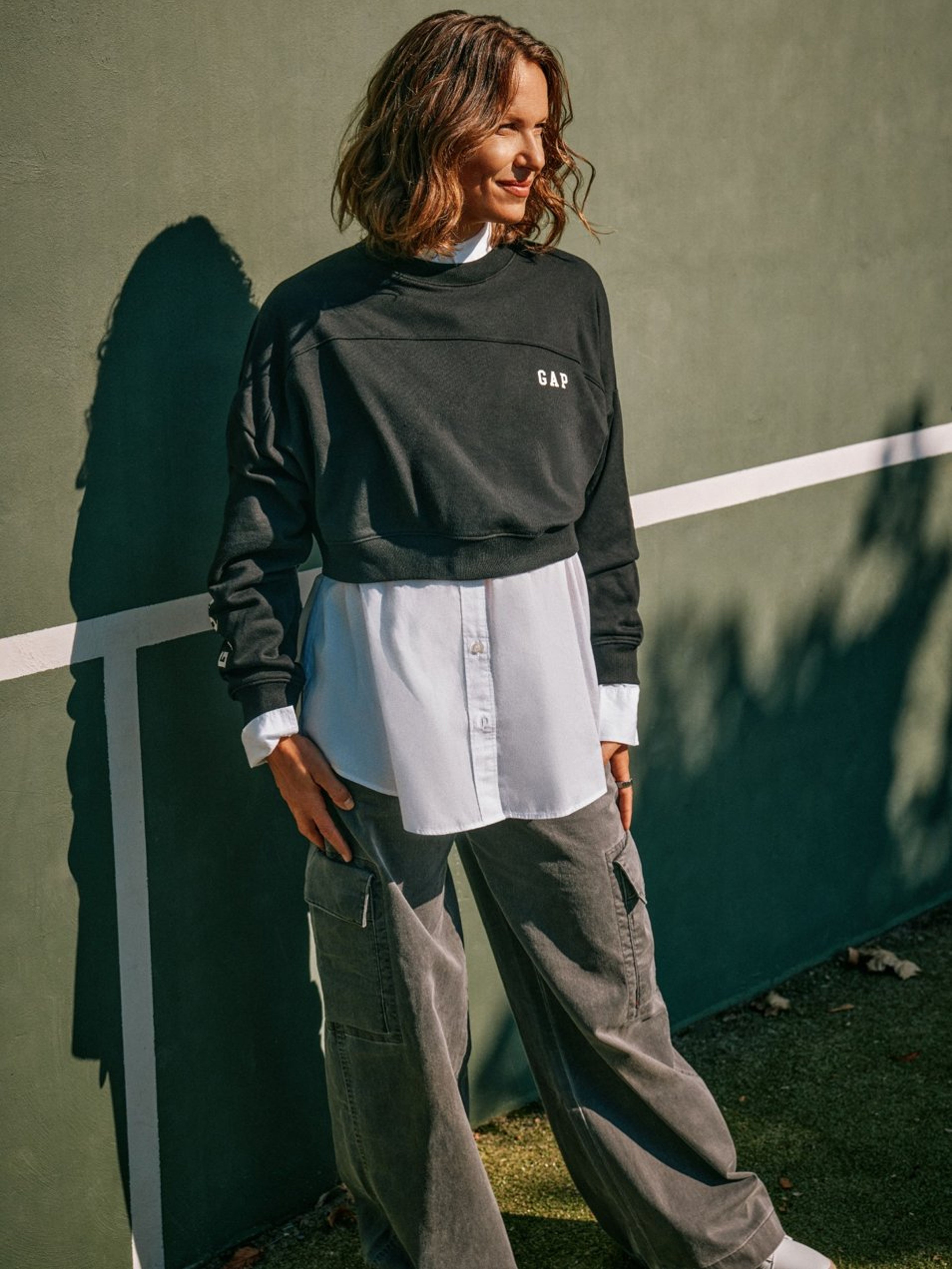 Cropped Sweatshirt mit Logo