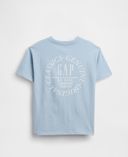 Dziecięcy T-shirt z logo-Niebieski - 003