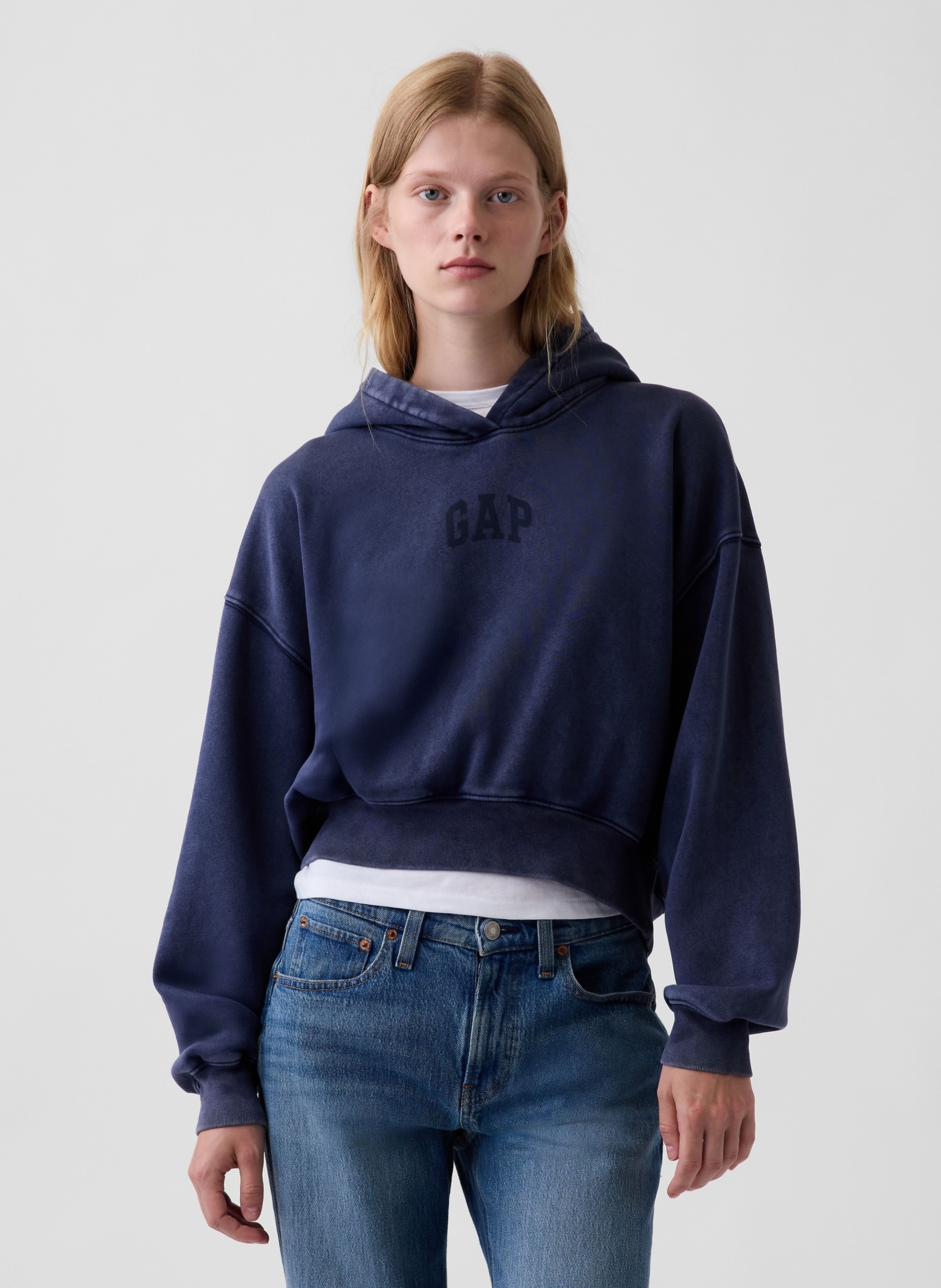 Crop sweatshirt VintageSoft met logo - 002