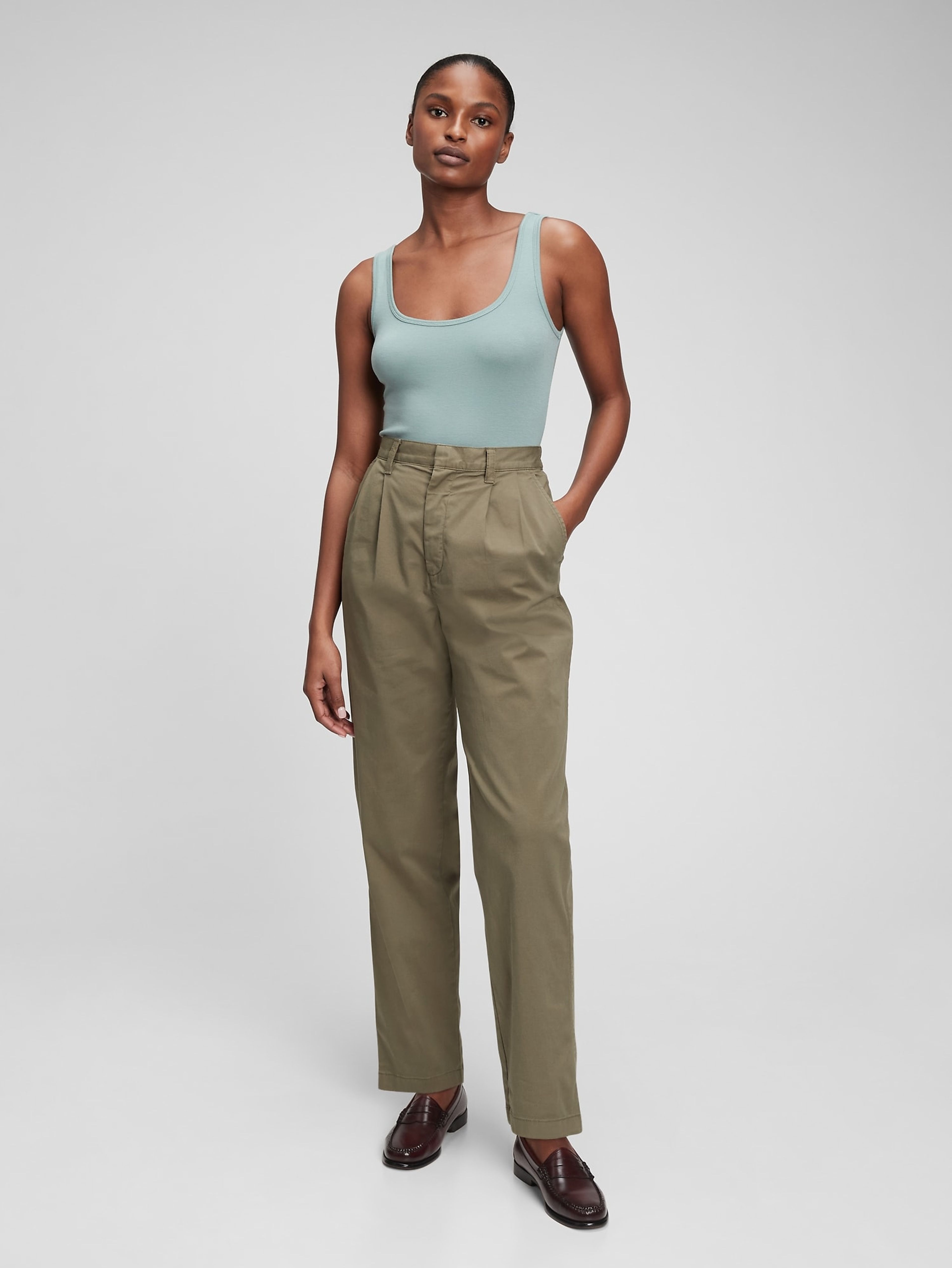 Hose khaki high rise