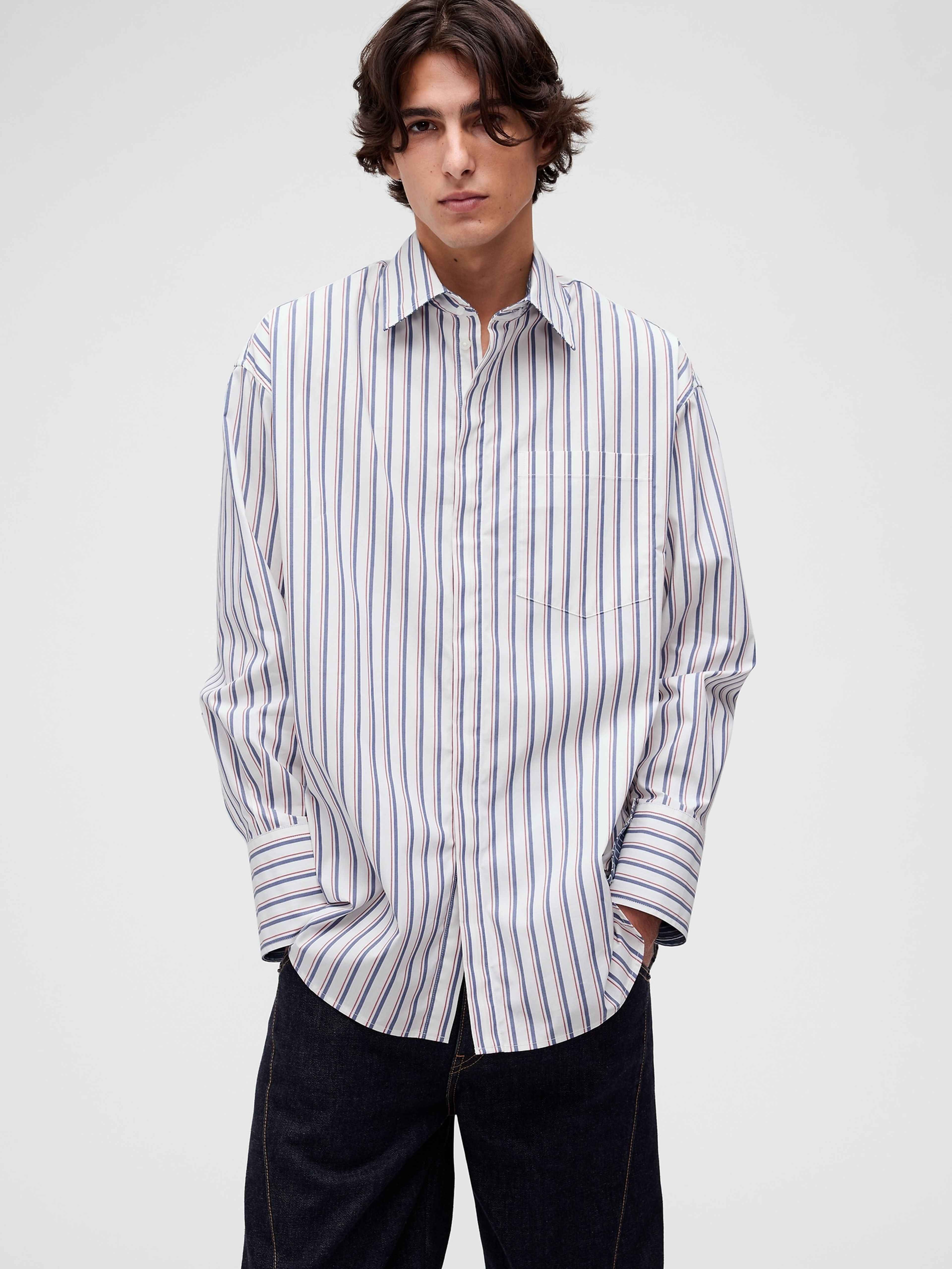 Popelínová košeľa Big Shirt GapStudio by Zac Posen unisex - 001
