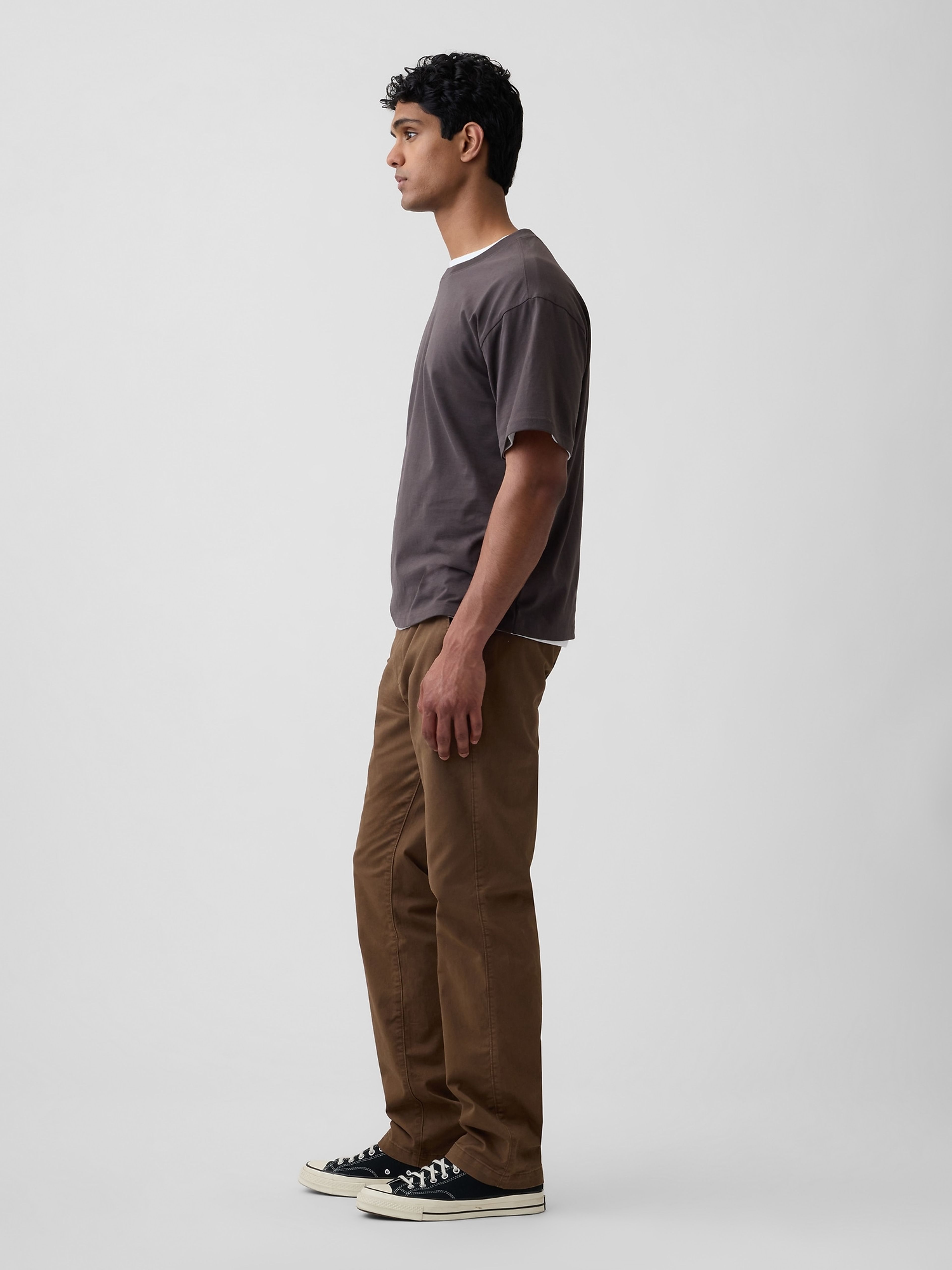 Khaki kalhoty Straight GapFlex - 004